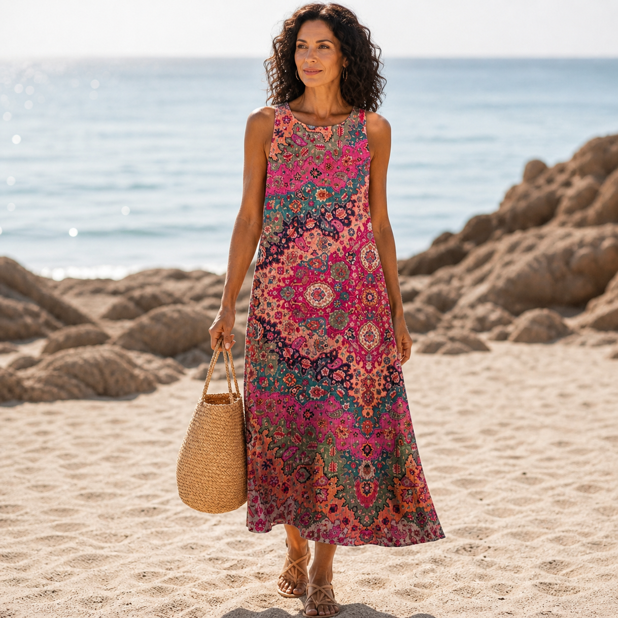 Leire | Vestido Midi Bohemio Fluido