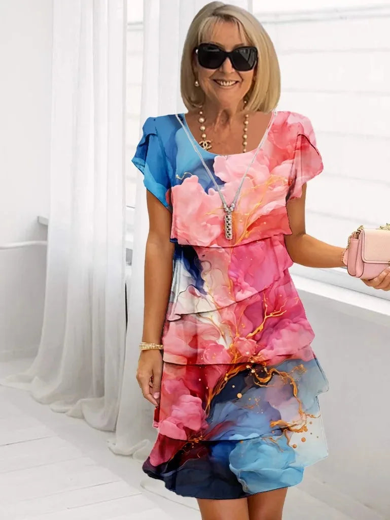 Adèle – Vestido elegante fluido con volantes