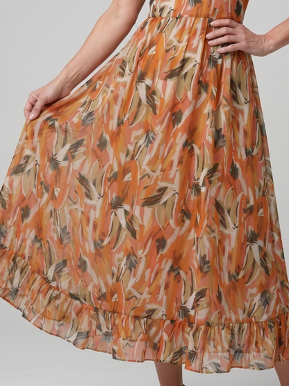 Quill | Vestido Midi Abstracto con Tirantes Finos