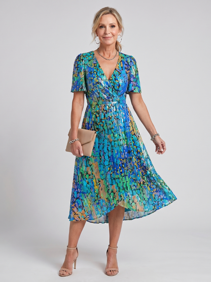 Mirabel | Vestido Midi Floral con Mangas Volantes