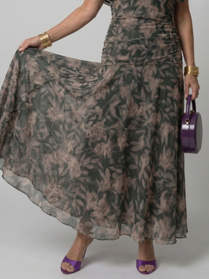 Calen | Vestido Midi Fluido con Escote Bardot