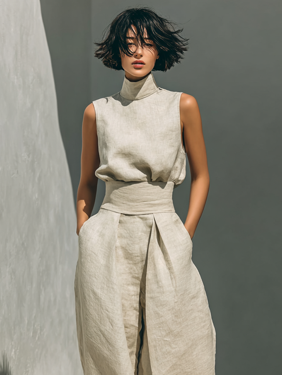 Lili | Conjunto minimalista de algodón y lino
