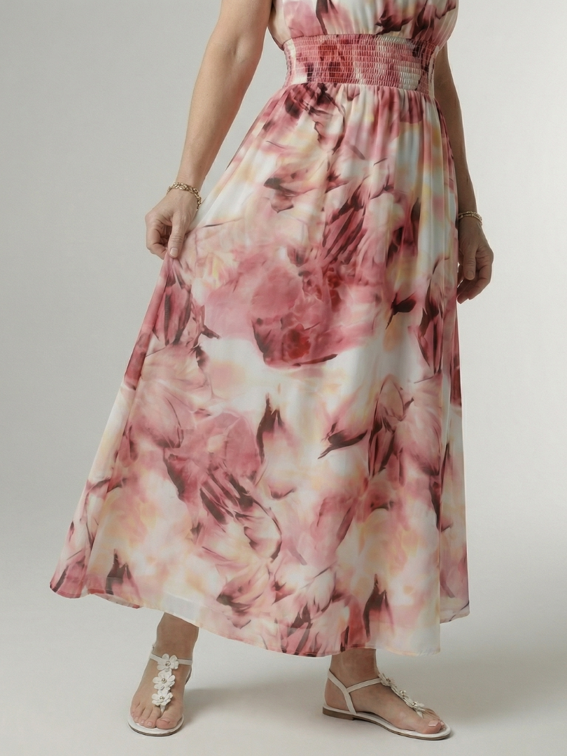 Sylin | Vestido Midi Halter con Cintura Fruncida