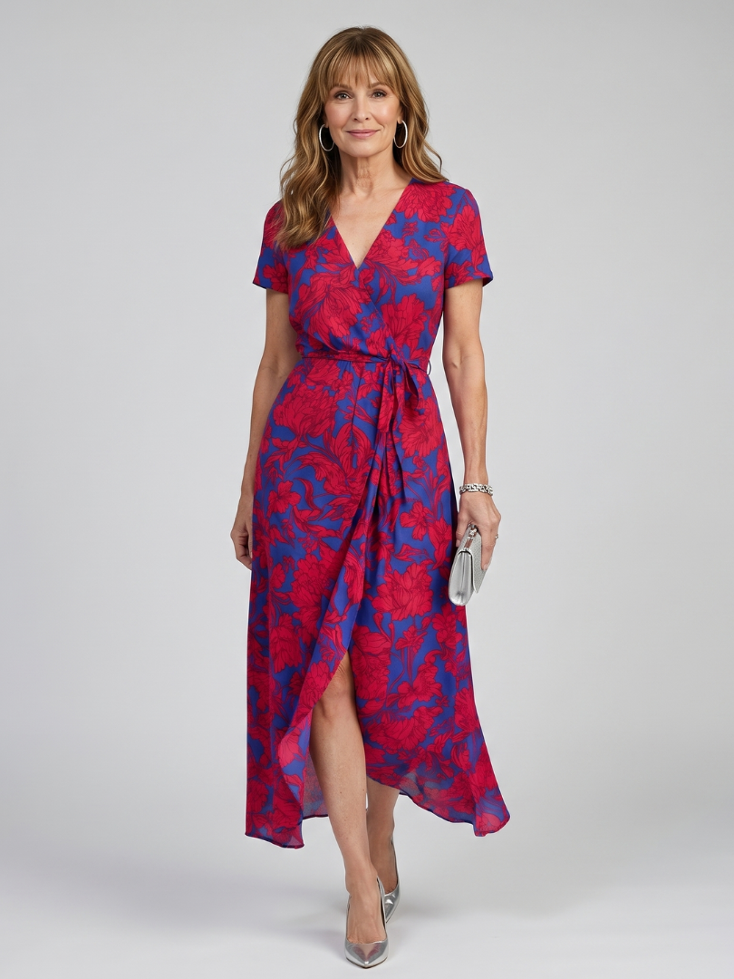 Priya | Vestido Midi Floral Cruzado