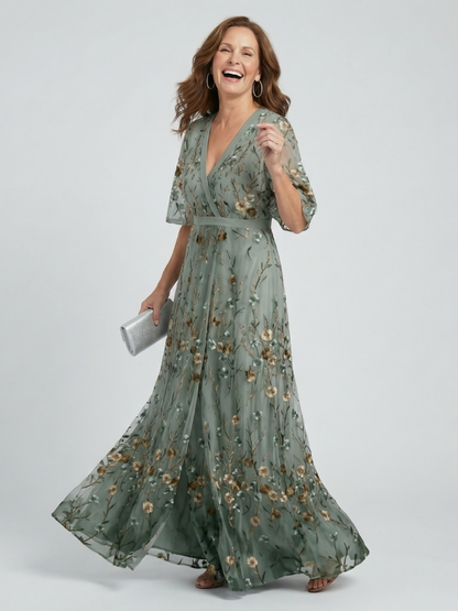 Selora | Vestido Maxi Floral Fluido con Escote Halter