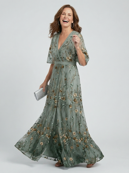 Selora | Vestido Maxi Floral Fluido con Escote Halter