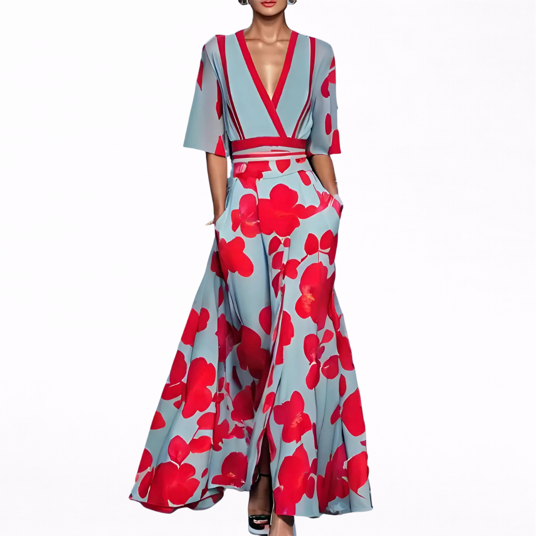 Leonor | Maxi de Escote Profundo Elegante