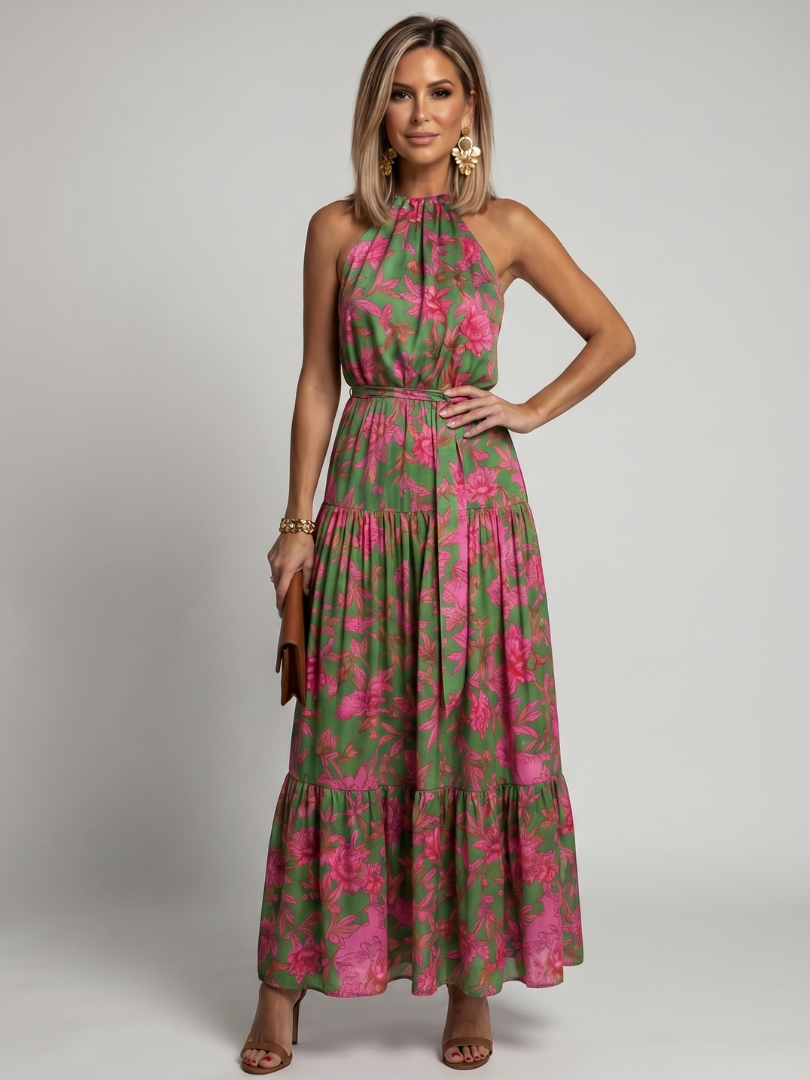Rowen | Vestido Midi Halter Drapado