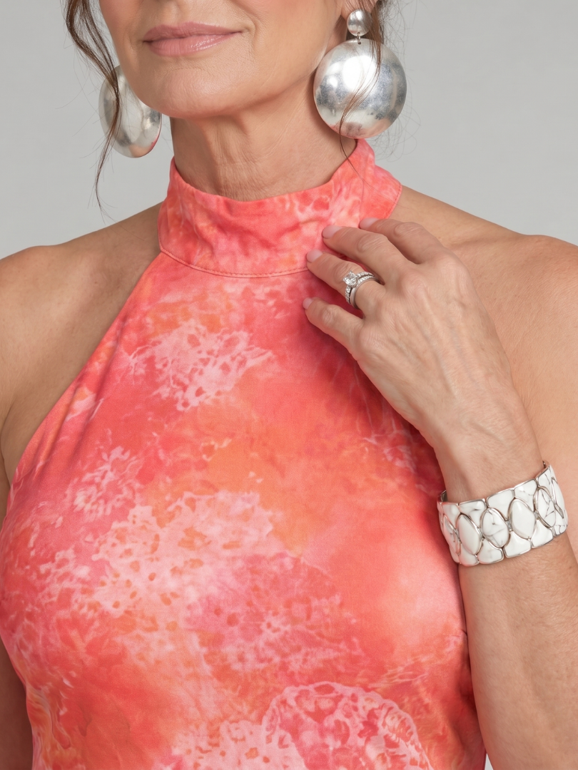 Coraline | Vestido Maxi Estampado con Escote Halter