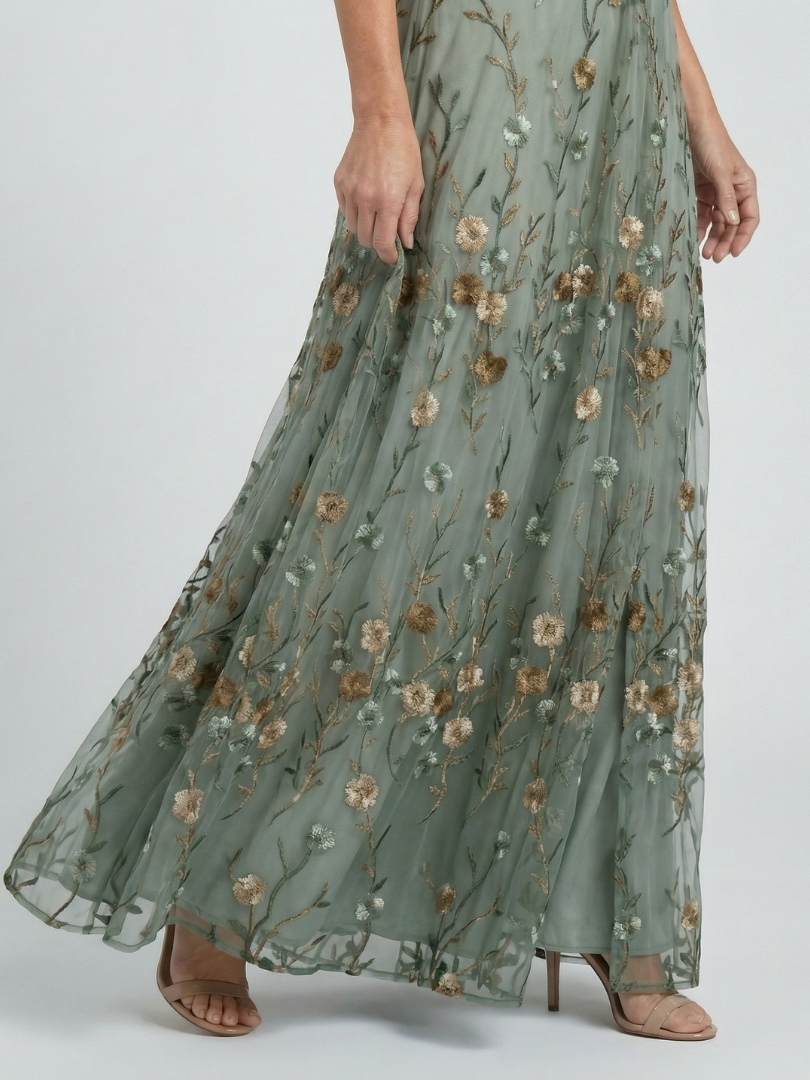 Selora | Vestido Maxi Floral Fluido con Escote Halter