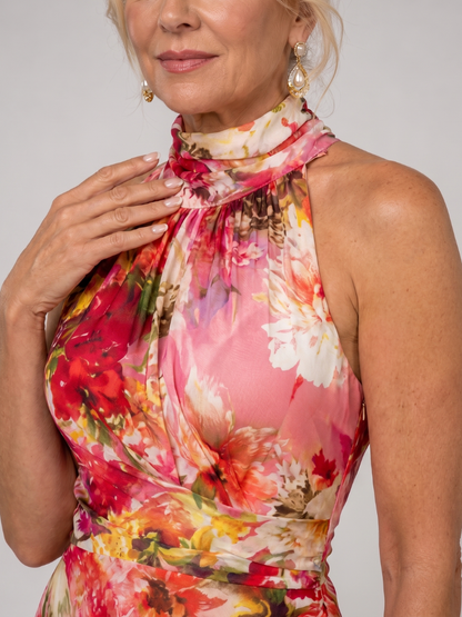 Elisabetta | Vestido Maxi Floral con Escote Halter