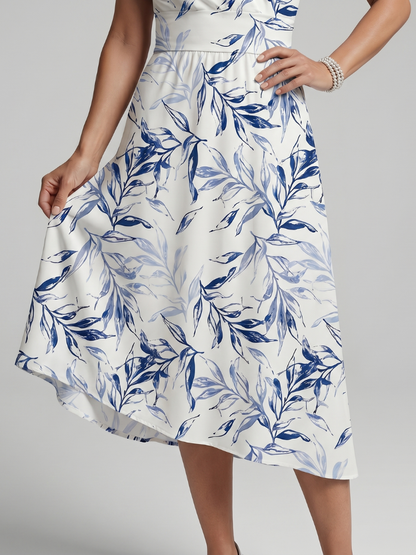 Kael | Vestido Midi Floral Botánico con Escote en V