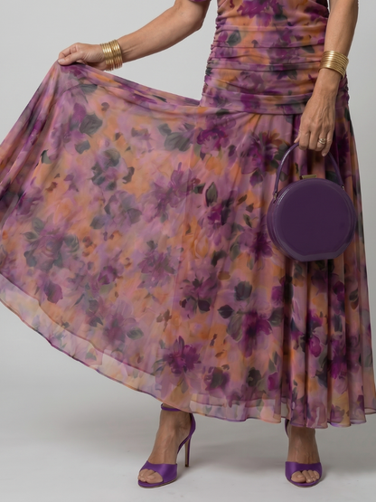 Calen | Vestido Midi Fluido con Escote Bardot