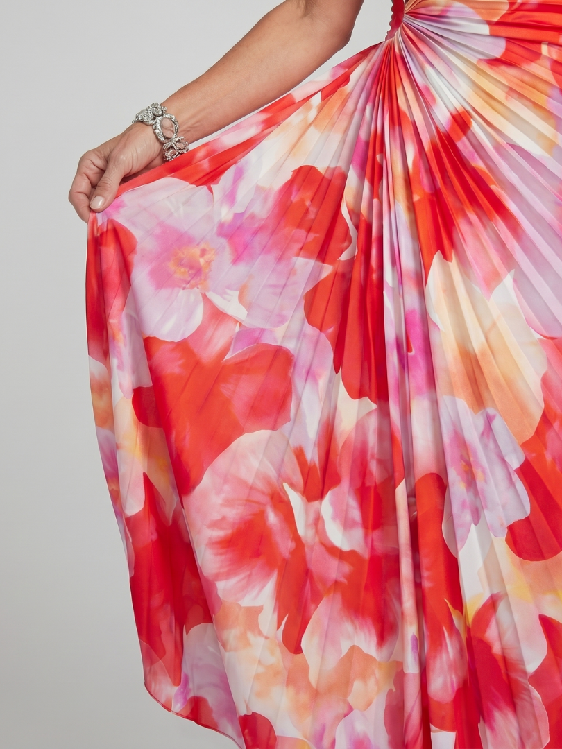 Taya | Vestido Midi de Un Hombro con Pliegues