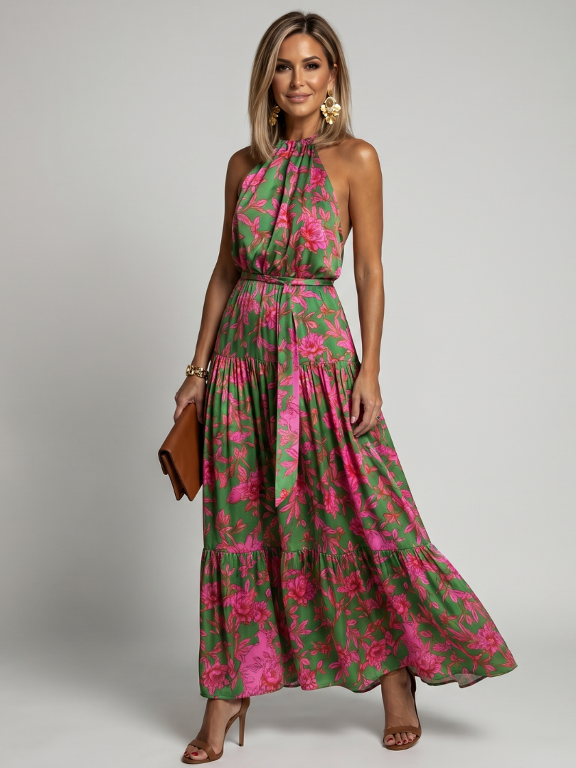Rowen | Vestido Midi Halter Drapado