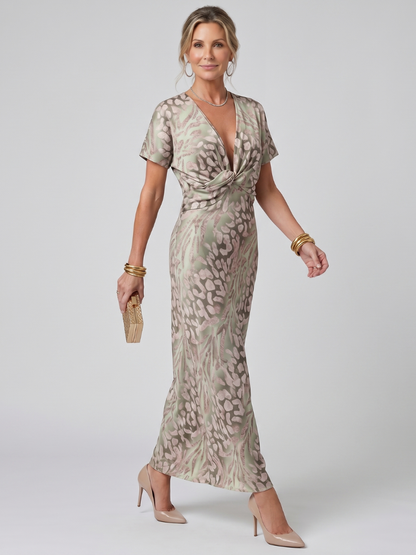Astra | Vestido Maxi con Estampado Abstracto