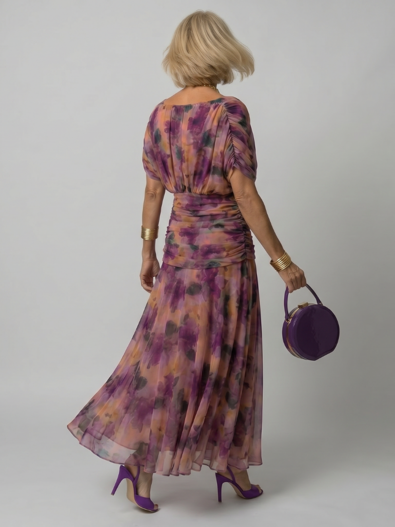 Calen | Vestido Midi Fluido con Escote Bardot