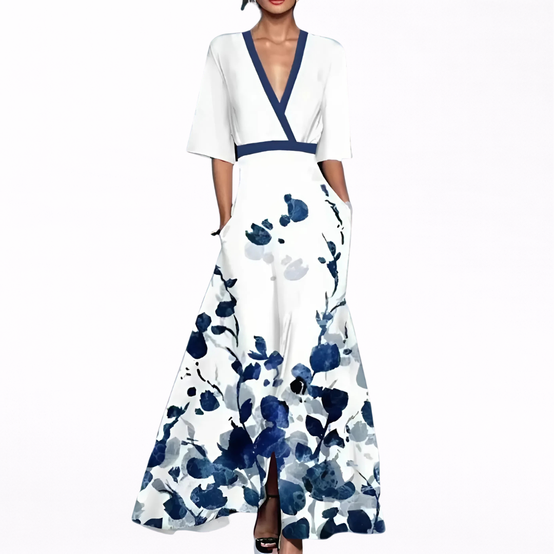 Leonor | Maxi de Escote Profundo Elegante