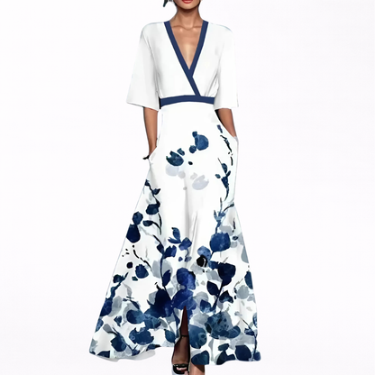 Leonor | Maxi de Escote Profundo Elegante