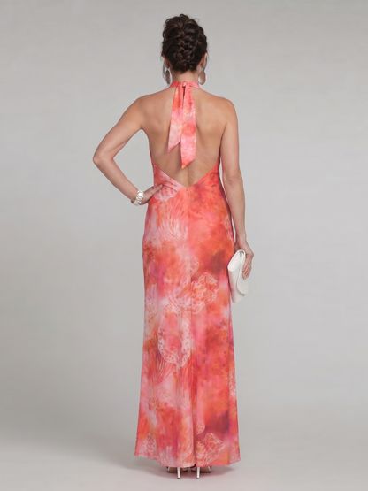 Coraline | Vestido Maxi Estampado con Escote Halter