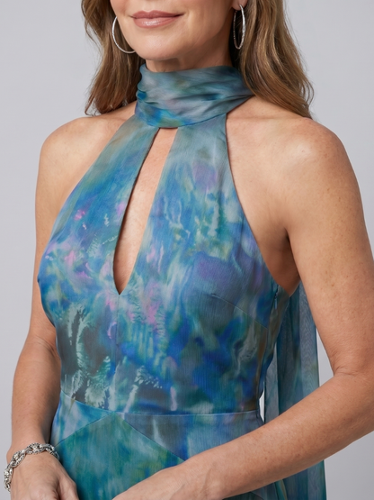 Juniper | Vestido Maxi Halter con Abertura Keyhole