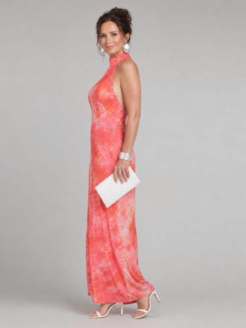 Coraline | Vestido Maxi Estampado con Escote Halter