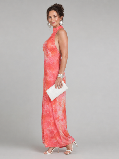 Coraline | Vestido Maxi Estampado con Escote Halter