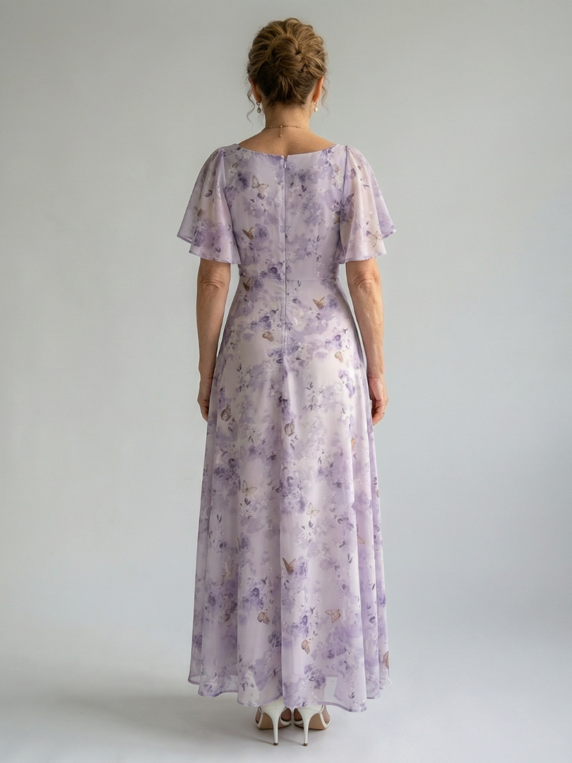 Vaelis | Vestido Midi Floral con Mangas Volantes