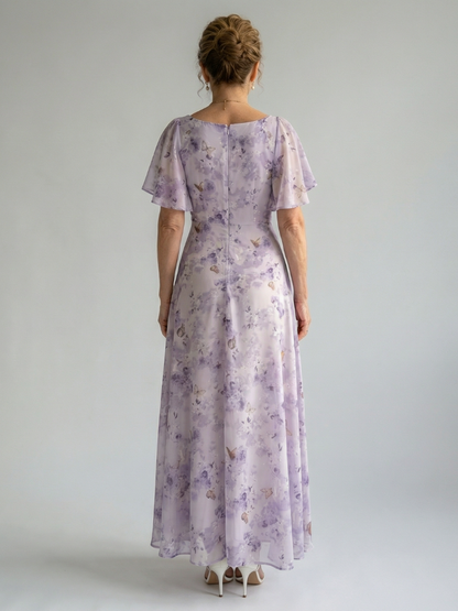 Vaelis | Vestido Midi Floral con Mangas Volantes