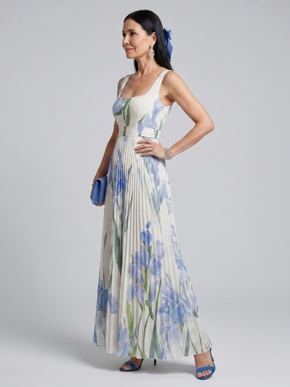 Ophelia | Vestido Midi Floral con Escote Cuadrado