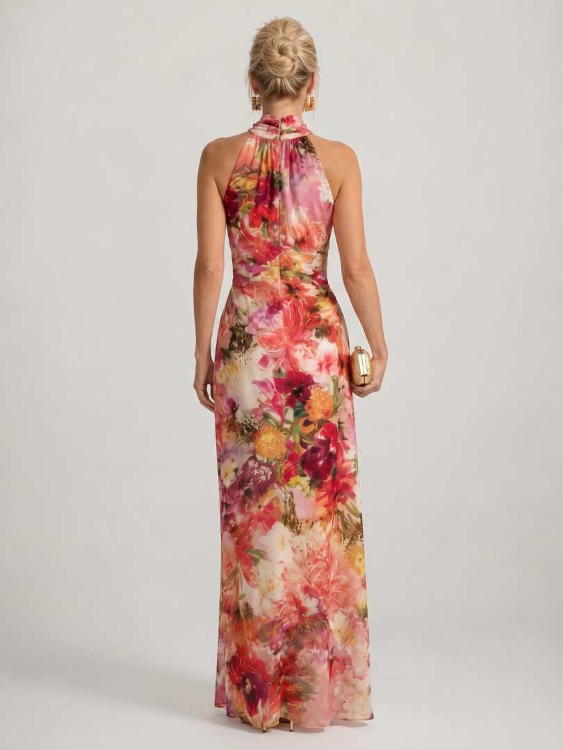 Elisabetta | Vestido Maxi Floral con Escote Halter