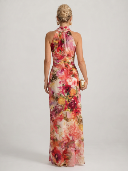 Elisabetta | Vestido Maxi Floral con Escote Halter