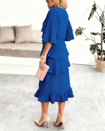 Sophie – Vestido elegante fluido con volantes
