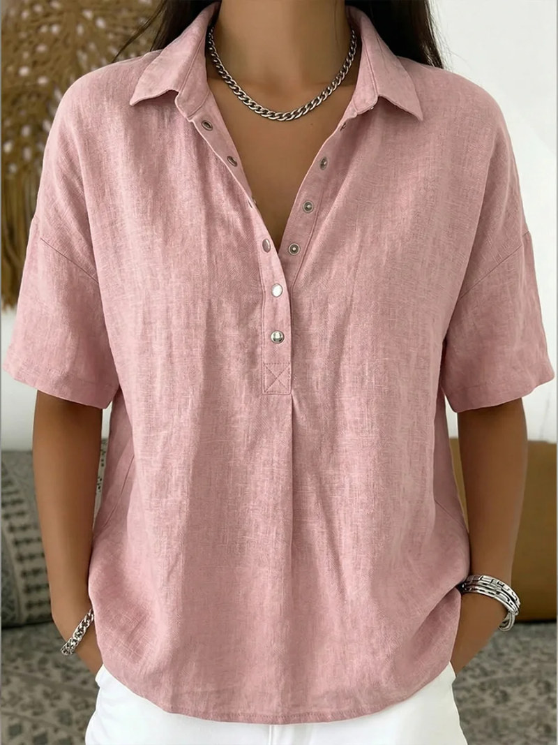 Tessa | Blusa con Cuello y Detalle de Botones