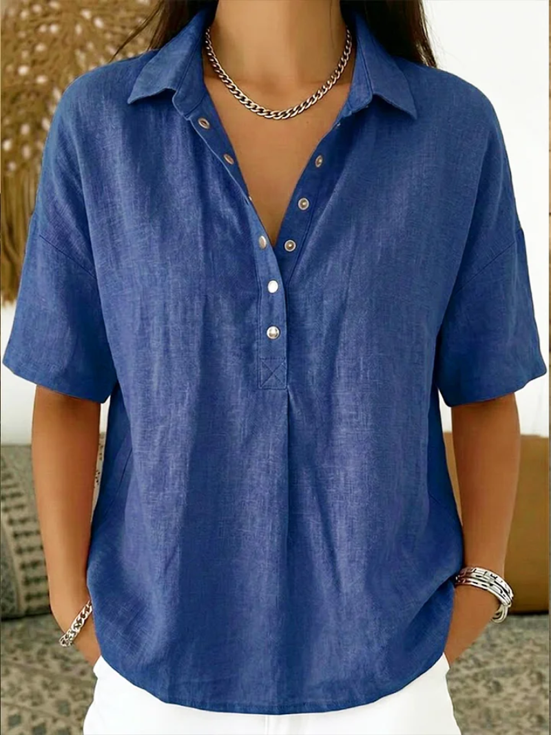 Tessa | Blusa con Cuello y Detalle de Botones