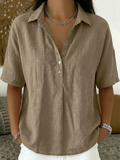 Tessa | Blusa con Cuello y Detalle de Botones