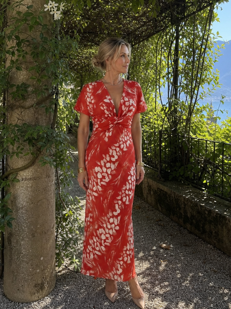 Astra | Vestido Maxi con Estampado Abstracto