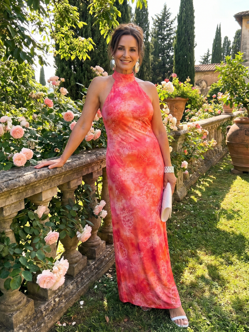 Coraline | Vestido Maxi Estampado con Escote Halter