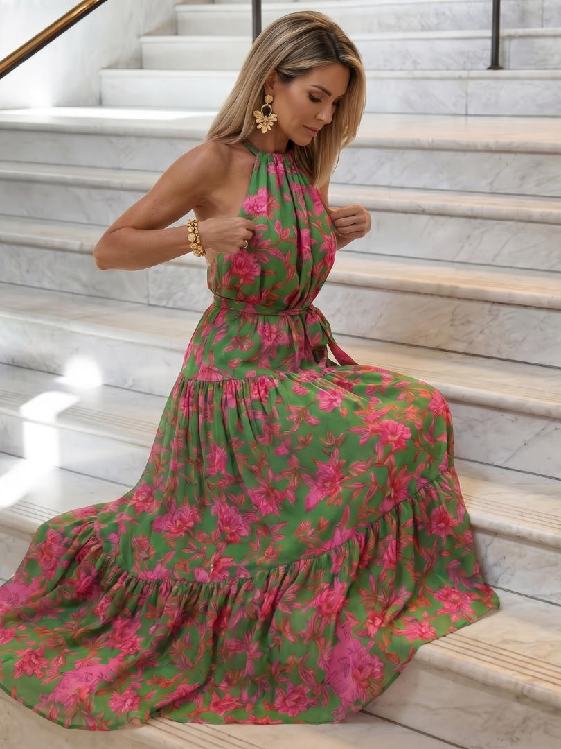 Rowen | Vestido Midi Halter Drapado