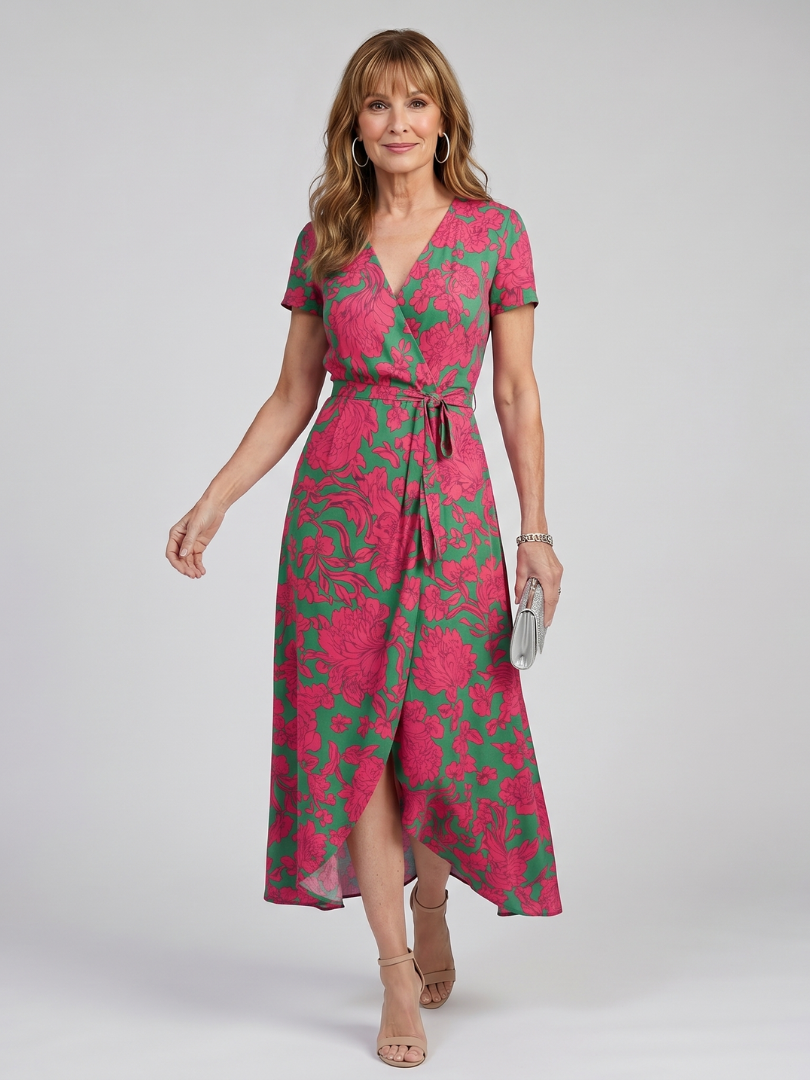 Priya | Vestido Midi Floral Cruzado