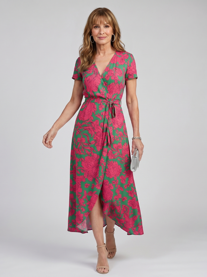 Priya | Vestido Midi Floral Cruzado