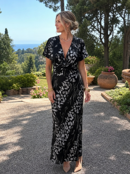 Astra | Vestido Maxi con Estampado Abstracto