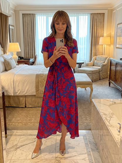 Priya | Vestido Midi Floral Cruzado