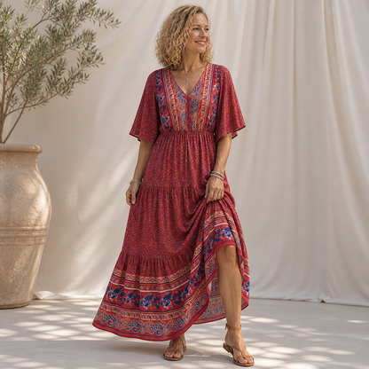 Nerisa | Vestido Bohemio de Elegancia Fluida