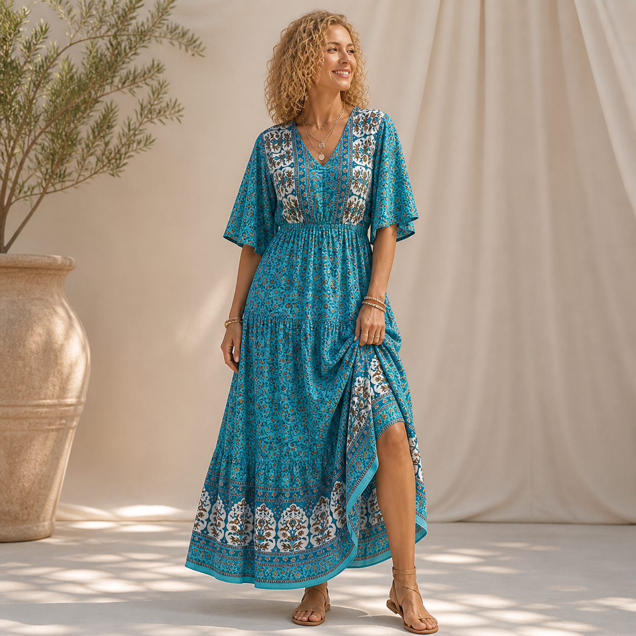 Nerisa | Vestido Bohemio de Elegancia Fluida