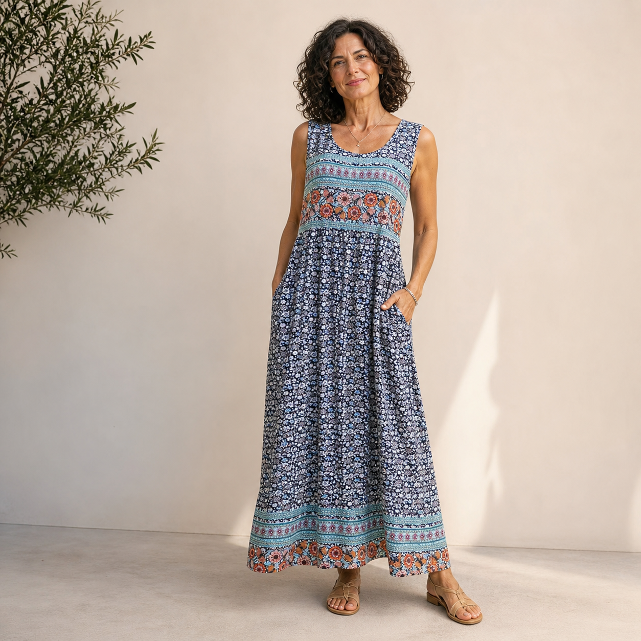 Alba | Vestido midi bohemio fluido