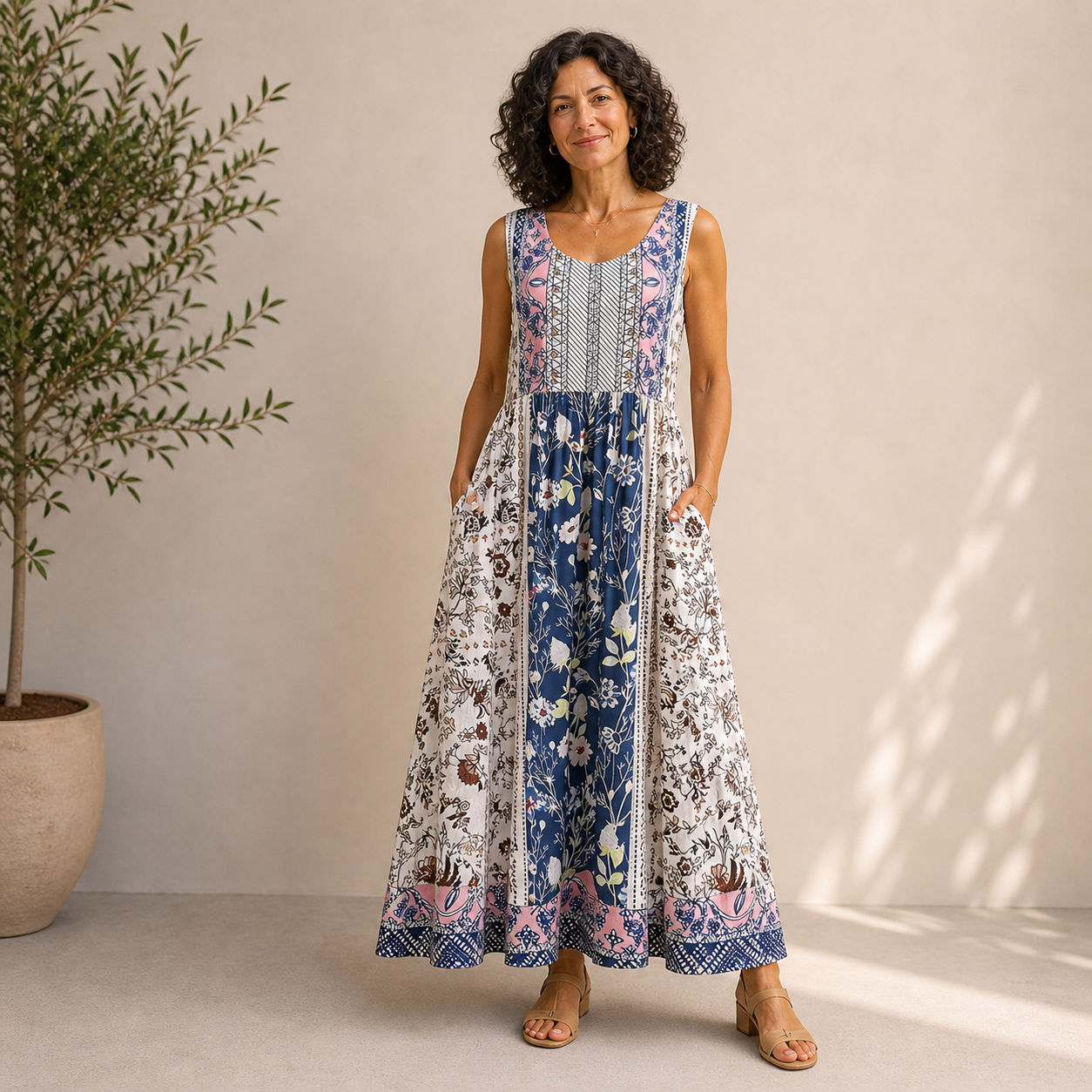 Alba | Vestido midi bohemio fluido