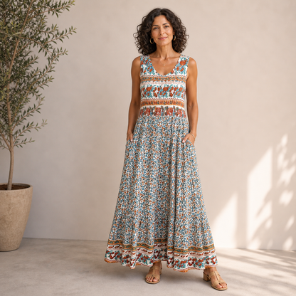 Alba | Vestido midi bohemio fluido