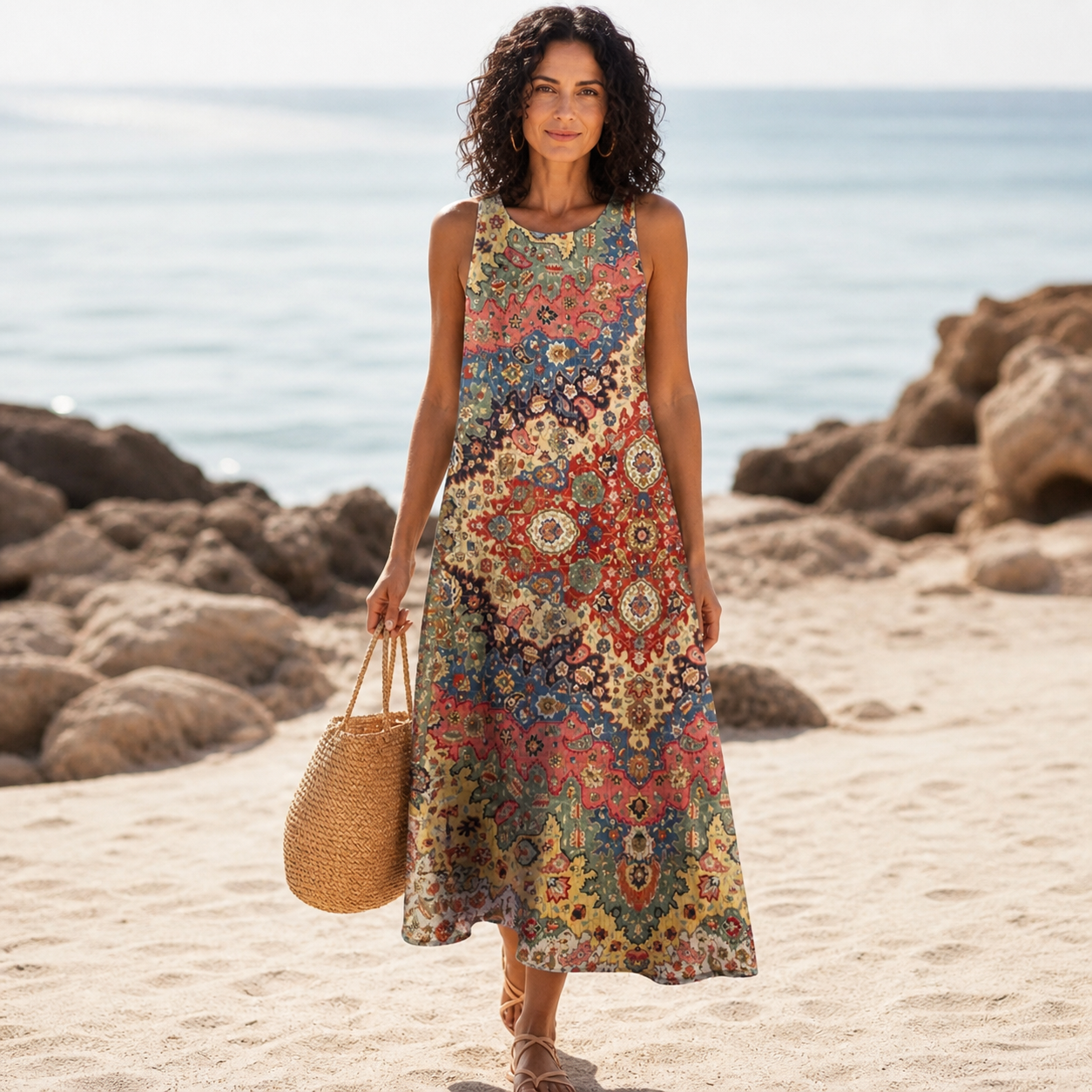 Leire | Vestido Midi Bohemio Fluido