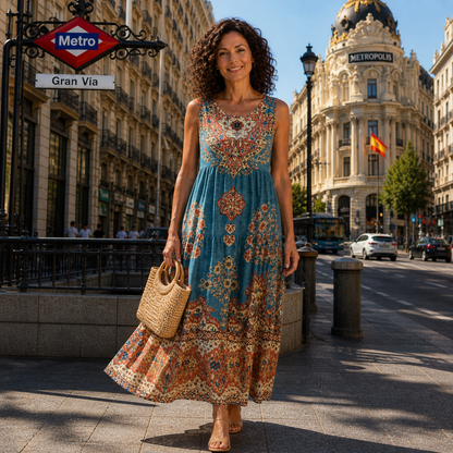 Zafira | Vestido Midi Bohemio Luminoso